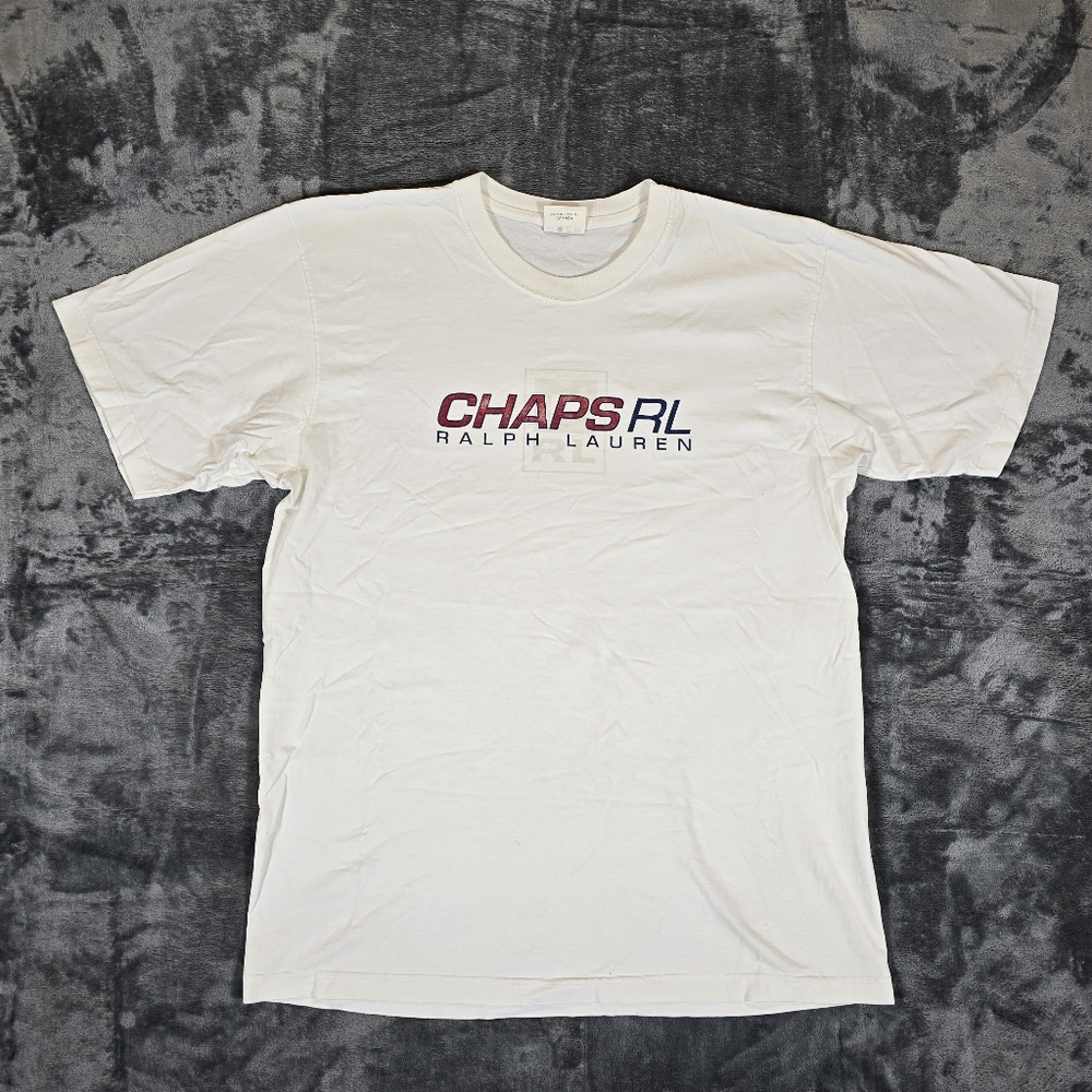 Vintage Chaps Ralph Lauren T Shirt Size Large White